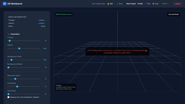 Bitmap to 3D interface screenshot