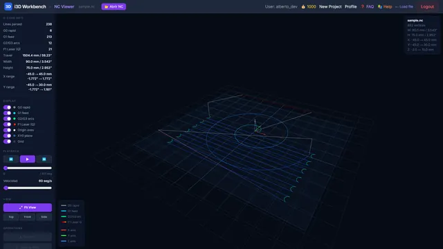 NC Viewer interface screenshot