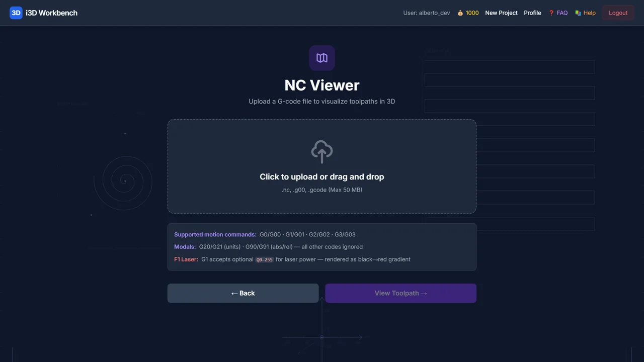 NC Viewer — upload page.